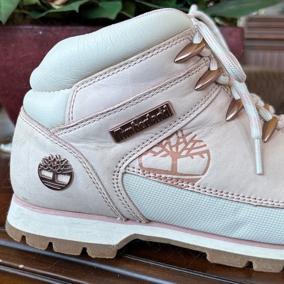 Timberland Euro Hiker Sprint Mid Light Pink Nubuck Leather Women's Boots Lace Up - Picture 3 of 15